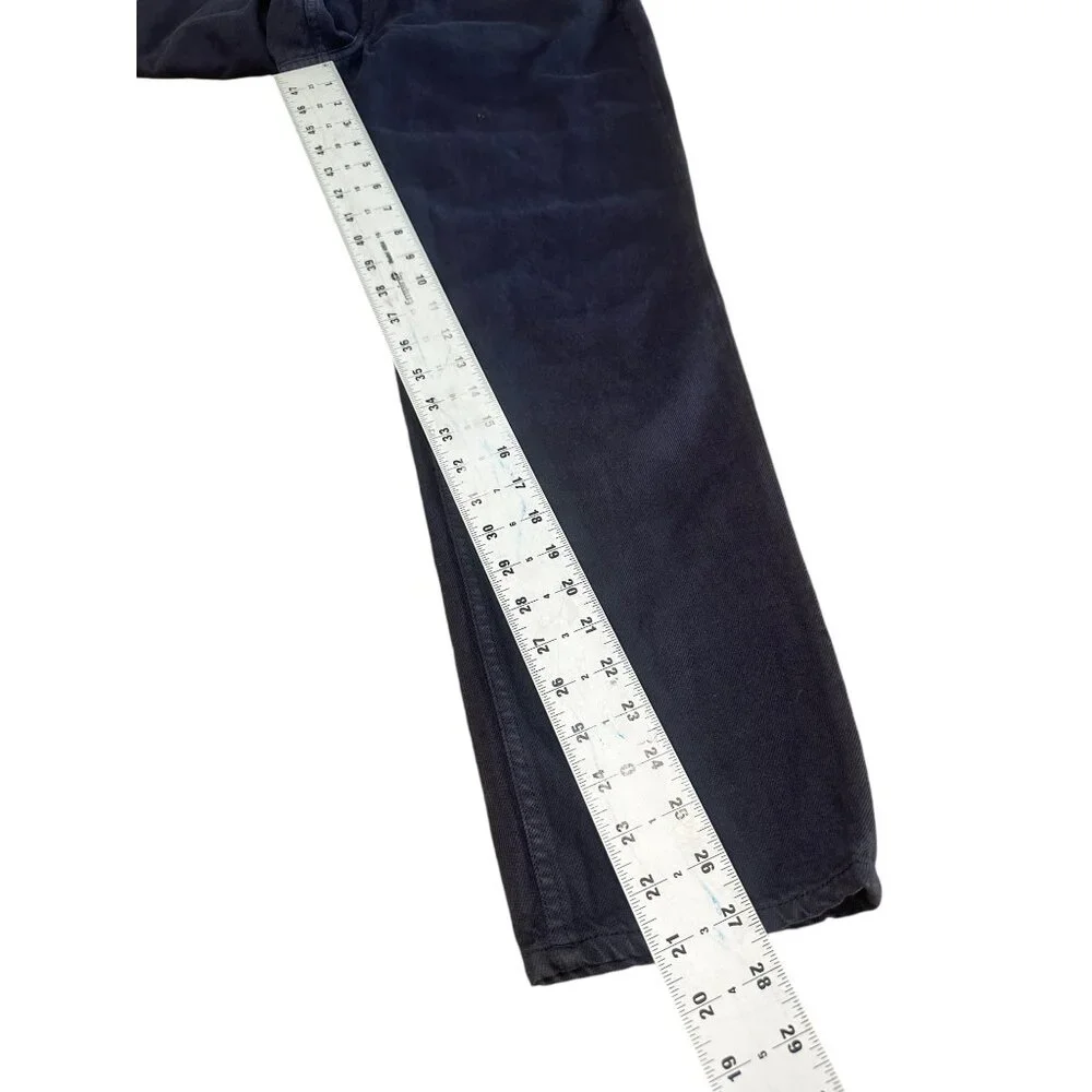 YMC Tearaway Jeans Men Small Navy Blue Cropped Tapered Relaxed Mid Rise Straight